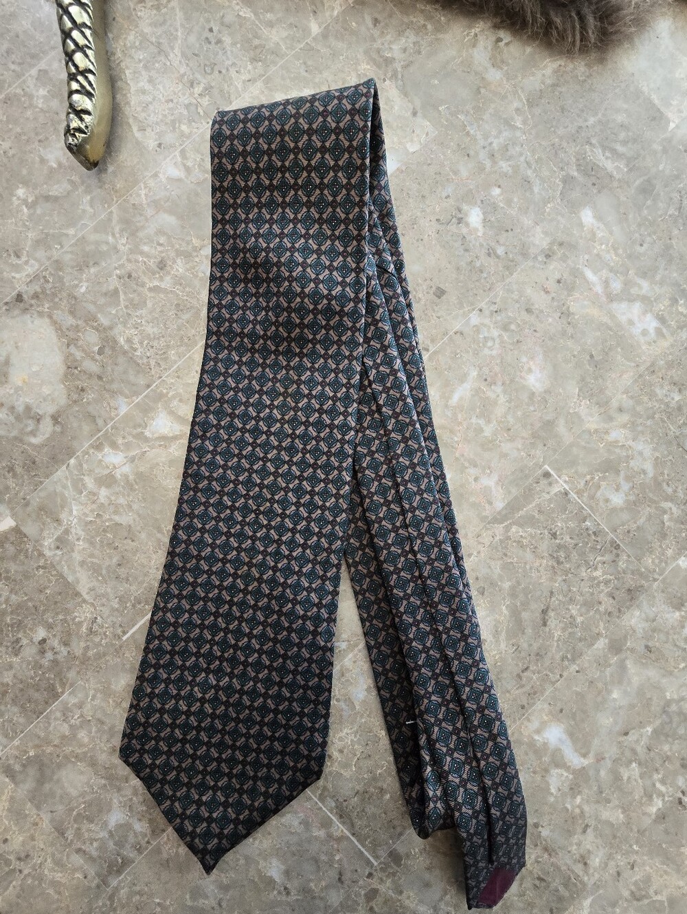 Vintage Guy Laroche Green Pattern Tie